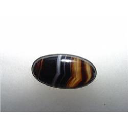  Brown AGATE Chalcedony  Sterling brooch  pin #871988