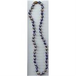 Vintage Blue Cloisonne' Bead Necklace #871991