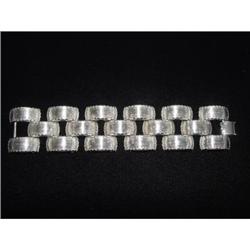 Large  Silver Link Bracelet Chunky #872001