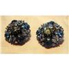 Image 1 : Blue Rhinestone  Dichroic Glass Earrings #872027