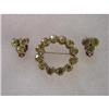 Image 1 : Green Rhinestone Brooch  earrings set. #872104