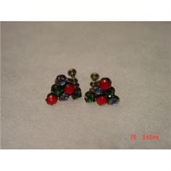 Art Deco  STERLING Multicolored Rhinestone #872170