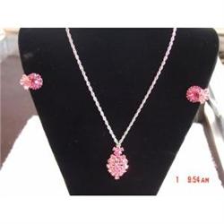 TRIFARI 3 Piece Pink Rhinestone Necklace #872190