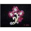 Image 1 : JOSEPH WIESNER NY Fushia Rhinestone Brooch #872312