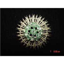 1950s Green Clear Rhinestone Coro Brooch #872333