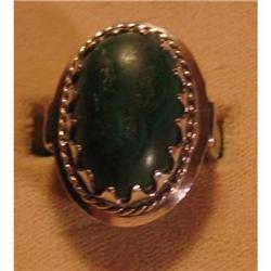 Vintage Sterling and Malachite Ring #872407