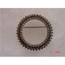 Estate Warner Rhinestone Brooch Pin Layered #872452