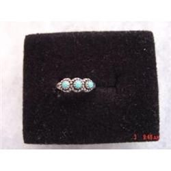 Estate Childs Sterling Turquoise Ring Size 1 #872485