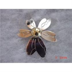 Estate Mexican  Sterling  TM-180 Brooch Large #872509