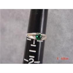 Estate Vintage  Emerald Sterling Baby Ring #872557