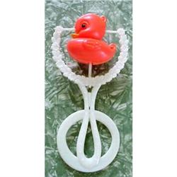 50's Plastic BABY RATTLE*Tiny duck #872892