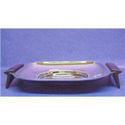 Deco Chrome /Bakelite Serving DISH #872914