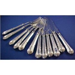 12 Piece Ornate English Silver Fish Set #873224
