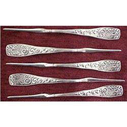 5 Ornate Victorian Nut Picks by A F Towle #873272