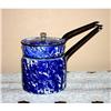 Antique Cobalt  Blue Swirl Graniteware Double #873433