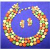Coro Enamel & Rhinestone Necklace & Earrings #873437