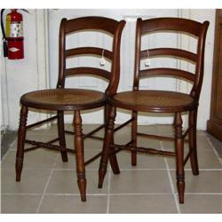 Pair of 1800'sCane Bottom Chairs #873466