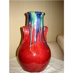 GORGEOUS GERMAN POTTERY DRIP VASE...LG. #ED #873475