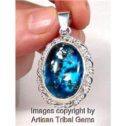 Blue Amber PERFECTION sterling Silver Pendant #873542