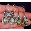 TWO pairs of Remarkable GREEN Amber Earrings #873560