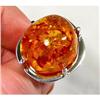 Massive HONEY BALTIC Amber  Sterling Ring #873588