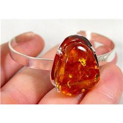 Elegant Cognac Baltic Amber Sterling Bracelet #873594