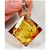 Golden  Sterling Silver Baltic Amber Pendant #873605