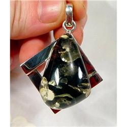  Statuesque Baltic Amber Sterling Pendant #873609