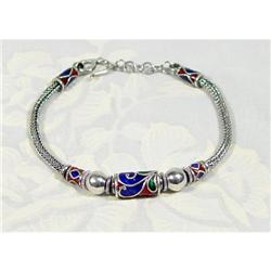  ENAMEL Sterling Silver BRACELET Highest #873616