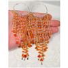 Image 1 : 7" BRUSH my Shoulder Carnelian Gemstone Hoops #873653