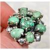 Image 1 : 19 GRAMS Turquoise Cluster Sterling Ring~size 8 #873671