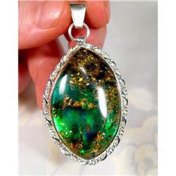 MOST Desirable BLUE Amber Sterling Pendant #873802