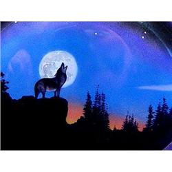 Howling WOLF Southwestern Painted SNUFF Bottle #873804