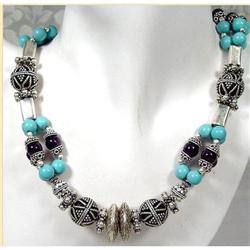 Turquoise~ Amethyst~Silver Choker~155grams  #873809