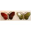 Image 1 : NORWAY Silver BUTTERFLY Pins 2 Enamel STERLING #873812