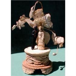 WEDDING Cake TOPPER Bride Groom ANTIQUE #873830