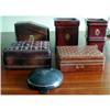 Image 1 : ITALIAN Leather BOXES Card Box VINTAGE #873866
