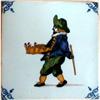 Image 1 : DUTCH Faience TILE Flower Vendor French #874024