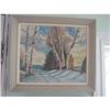Image 1 : OIL PAINTING FOLK ART WINTER SCENE #876210