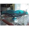 Image 1 : STRIKING TEAL BLUE GLASS COMPORT DECO #876240