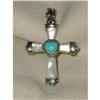 Image 1 : Pearl&Turquoise Cross Pendent Silver  #876436