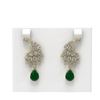 Image 1 : 15.97 ctw Emerald & Diamond Earrings 18K Yellow Gold