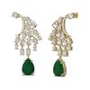 Image 2 : 15.97 ctw Emerald & Diamond Earrings 18K Yellow Gold
