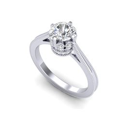 1.14 ctw VS/SI Diamond Art Deco Ring 18K White Gold
