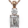 Image 1 : 1.25 ctw Emerald Cut Diamond Designer Necklace 18K Rose Gold