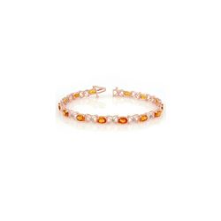 10.15 ctw Orange Sapphire & Diamond Bracelet 18K Rose Gold