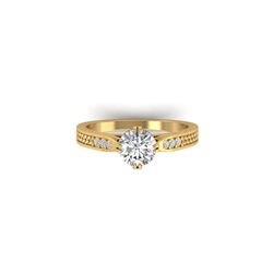 1.22 ctw Certified VS/SI Diamond Art Deco Ring 18K Yellow Gold