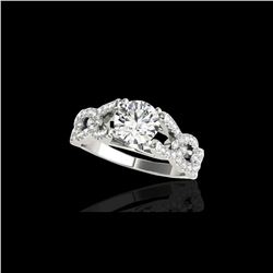 1.5 ctw Certified Diamond Solitaire Ring 10K White Gold