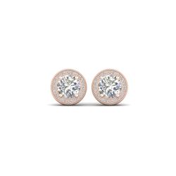 4 ctw Certified VS/SI Diamond Art Deco Stud Earrings 14K Rose Gold