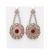 Image 1 : 27.78 ctw Ruby & Diamond Earrings 18K Rose Gold